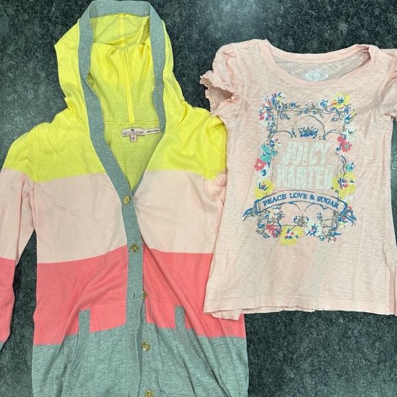 Girls Juicy Couture 3/4 Sleeve Sweater & Matching Tshirt